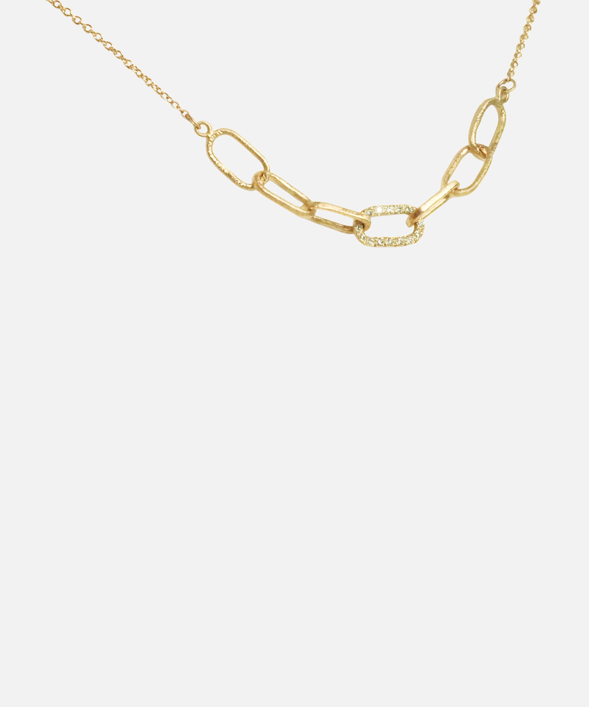 Angled side view of Pave Link Necklace by Ariko