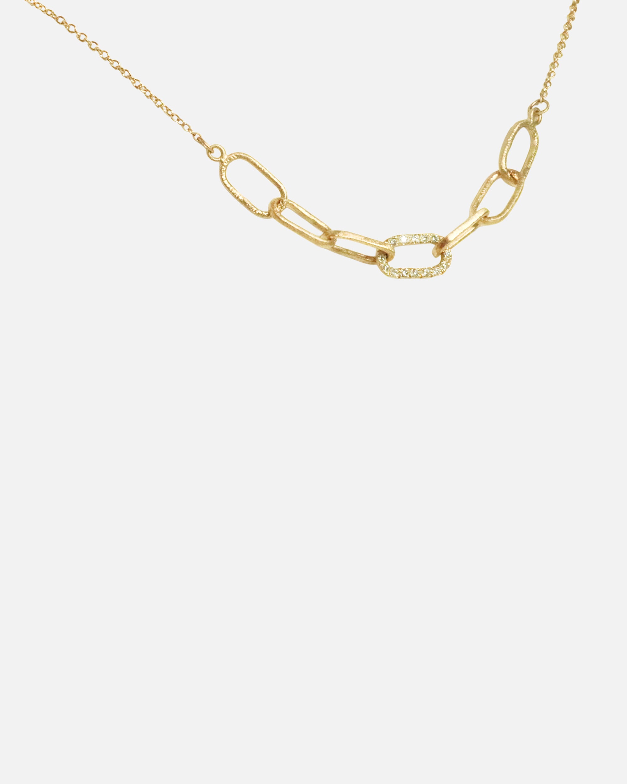 Angled side view of Pave Link Necklace by Ariko