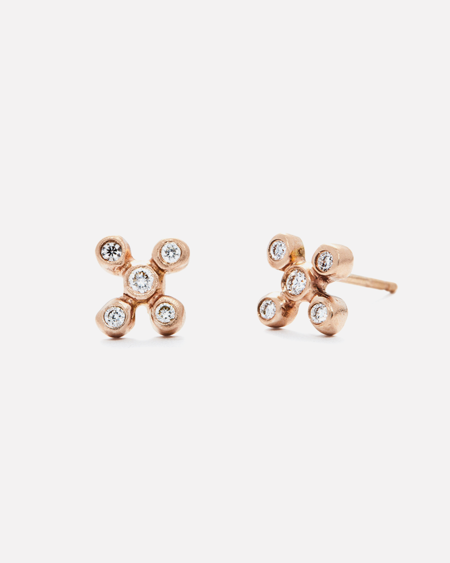 Bubble 10 / White Diamonds Studs By Hiroyo in earrings Category