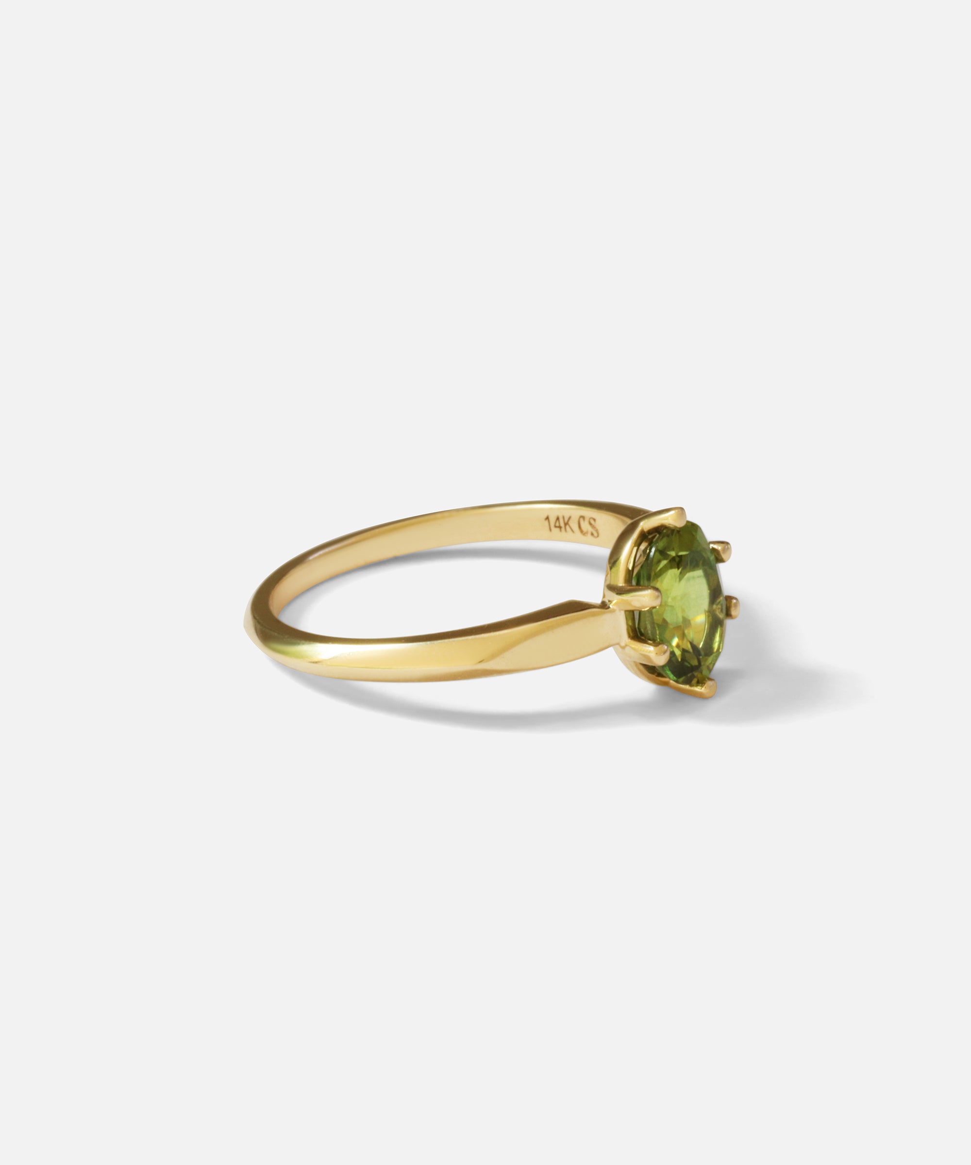 Side view of Leigh / Oval Sapphire Ring