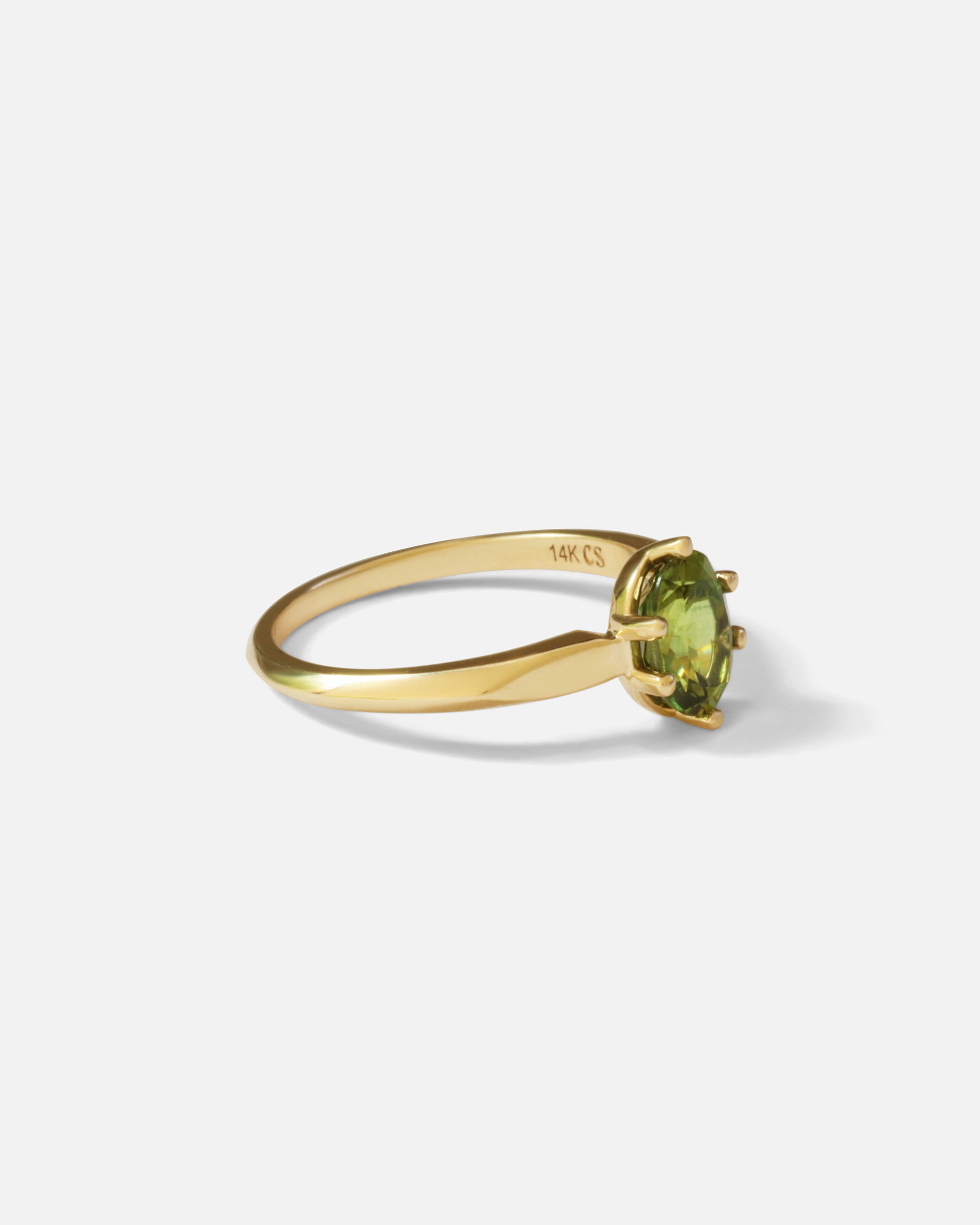 Side view of Leigh / Oval Sapphire Ring