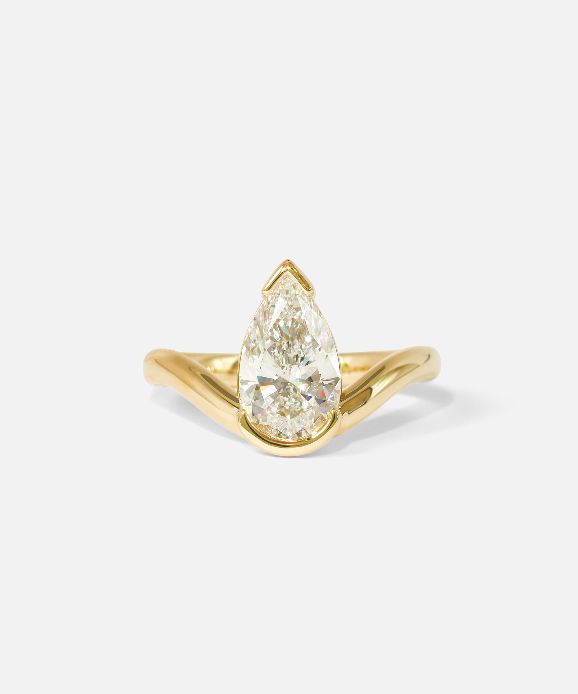 Front view of Solas Ring / Pear Diamond by Ciara Alice