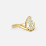 Angled side view of Solas Ring / Pear Diamond by Ciara Alice