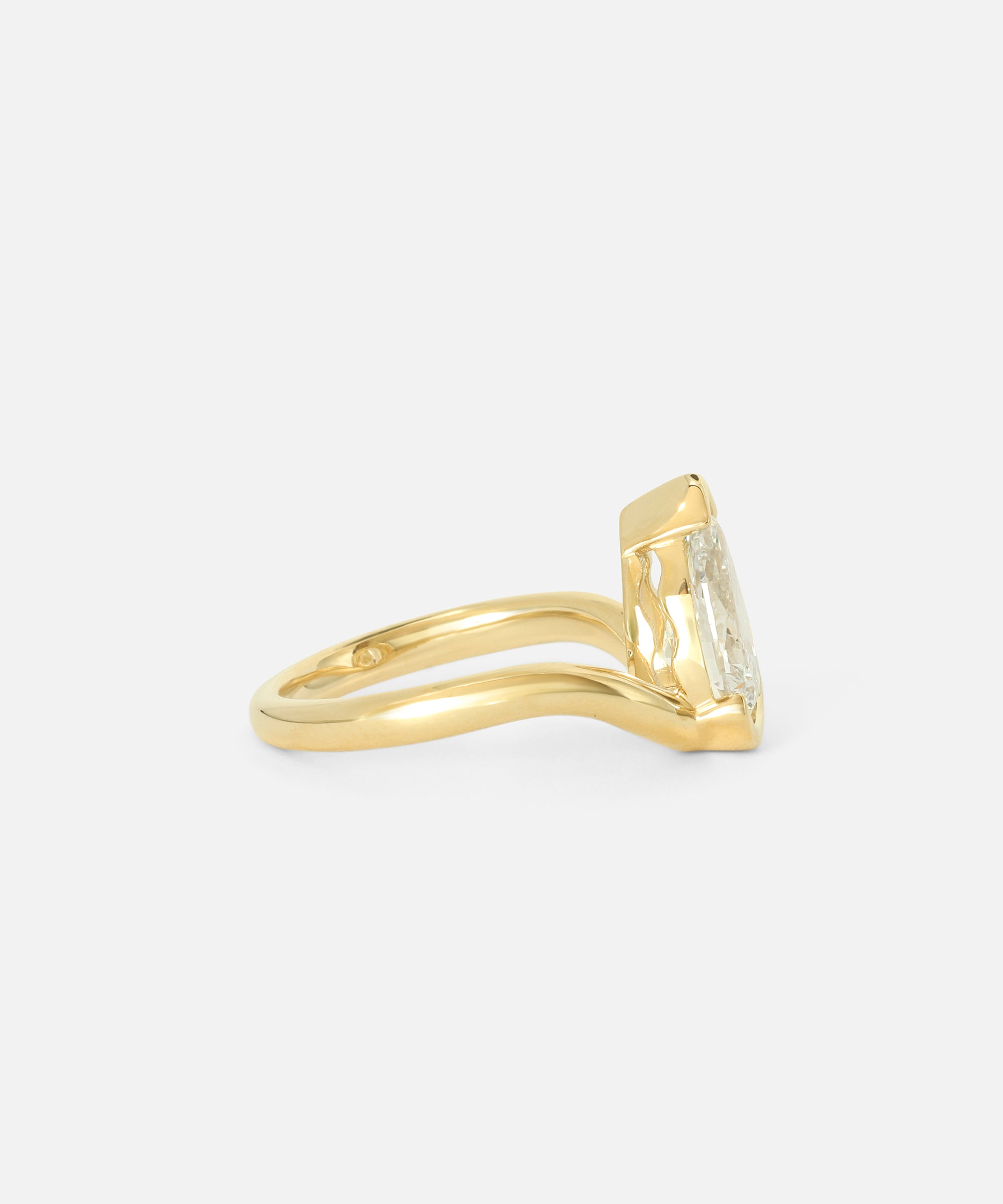 Side view of Solas Ring / Pear Diamond by Ciara Alice
