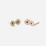 White & Black Diamond Disk / Yellow Studs By Ariko
