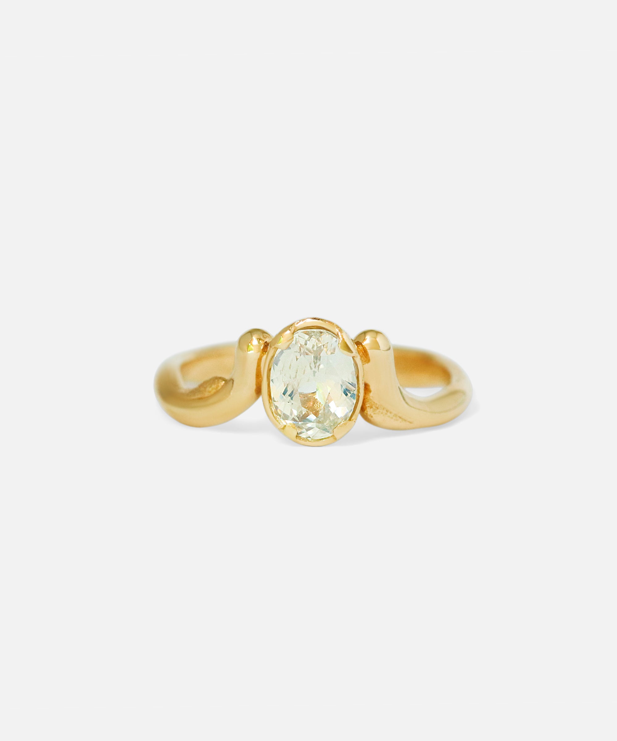 Front view of Dawn x Opalescent Sapphire Ring by Young Sun Song
