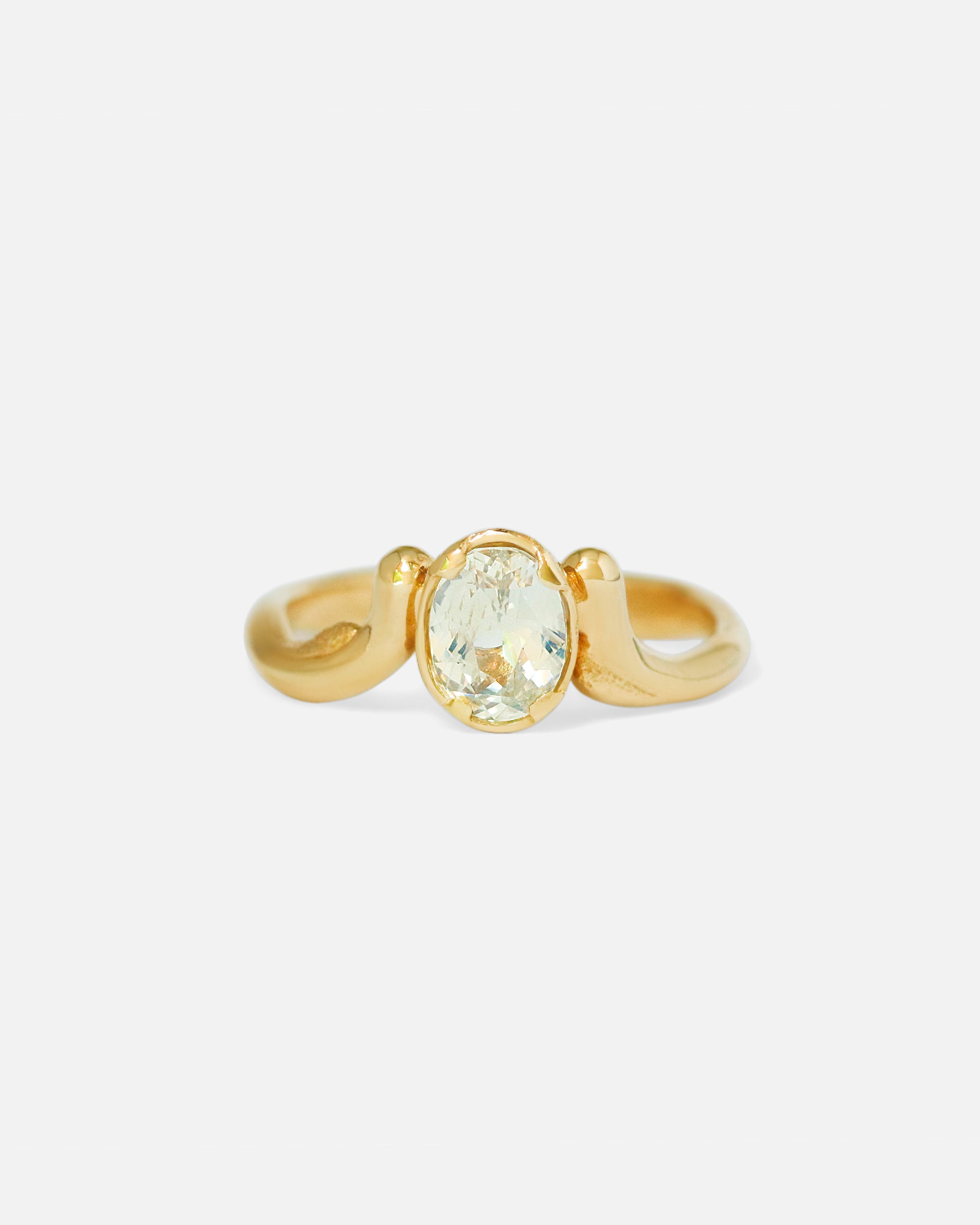 Front view of Dawn x Opalescent Sapphire Ring by Young Sun Song