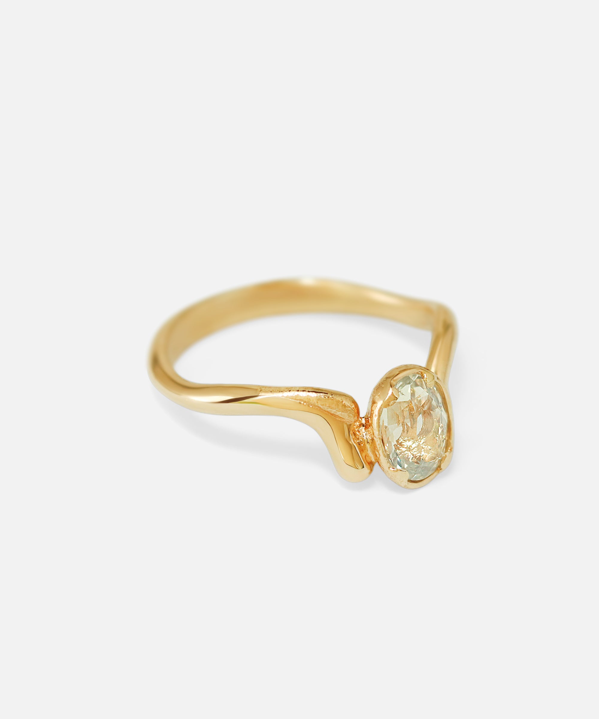 Side view of Dawn x Opalescent Sapphire Ring by Young Sun Song