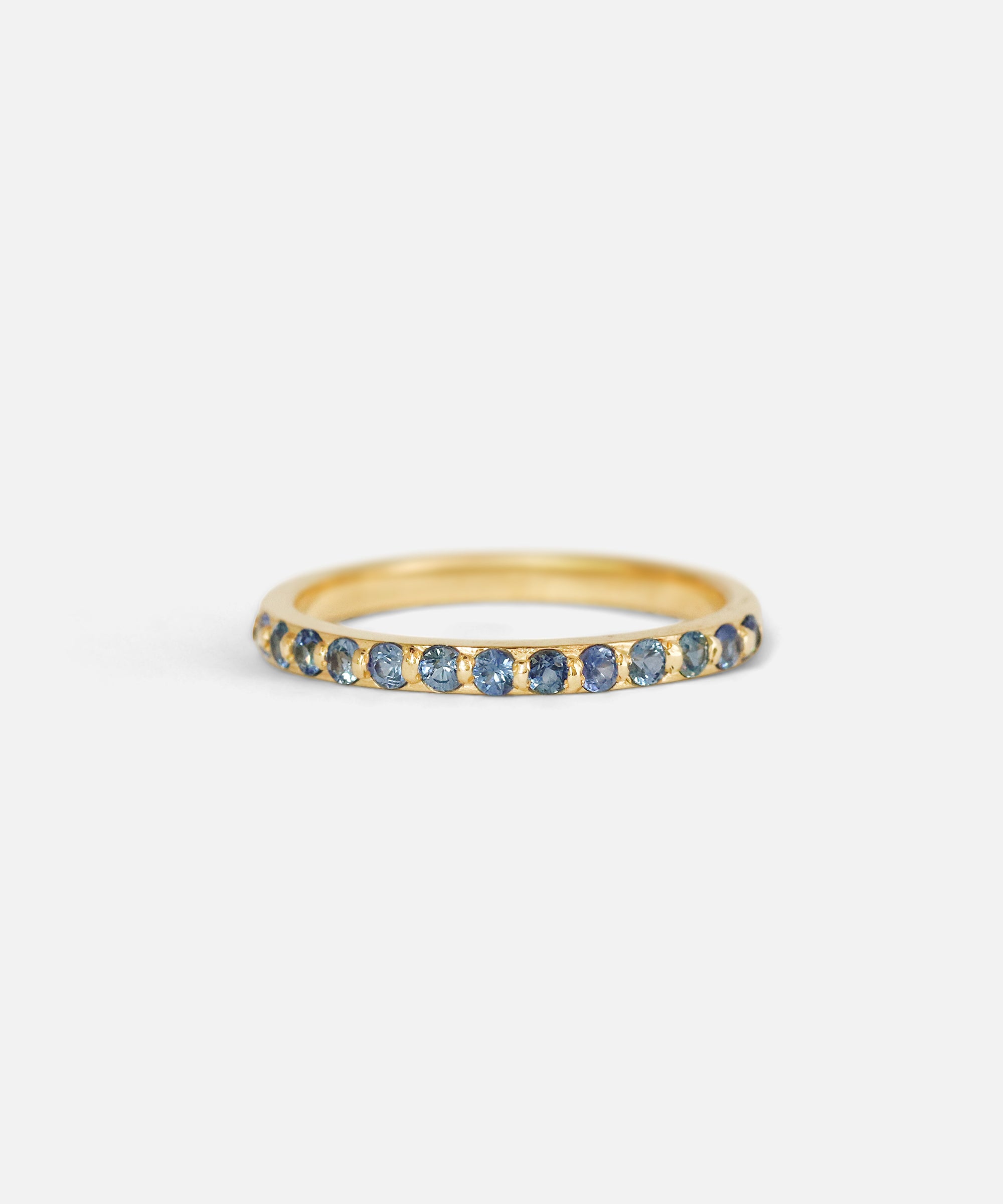 Front view of Dew 1.75mm / Light Blue Sapphire Band by Hiroyo