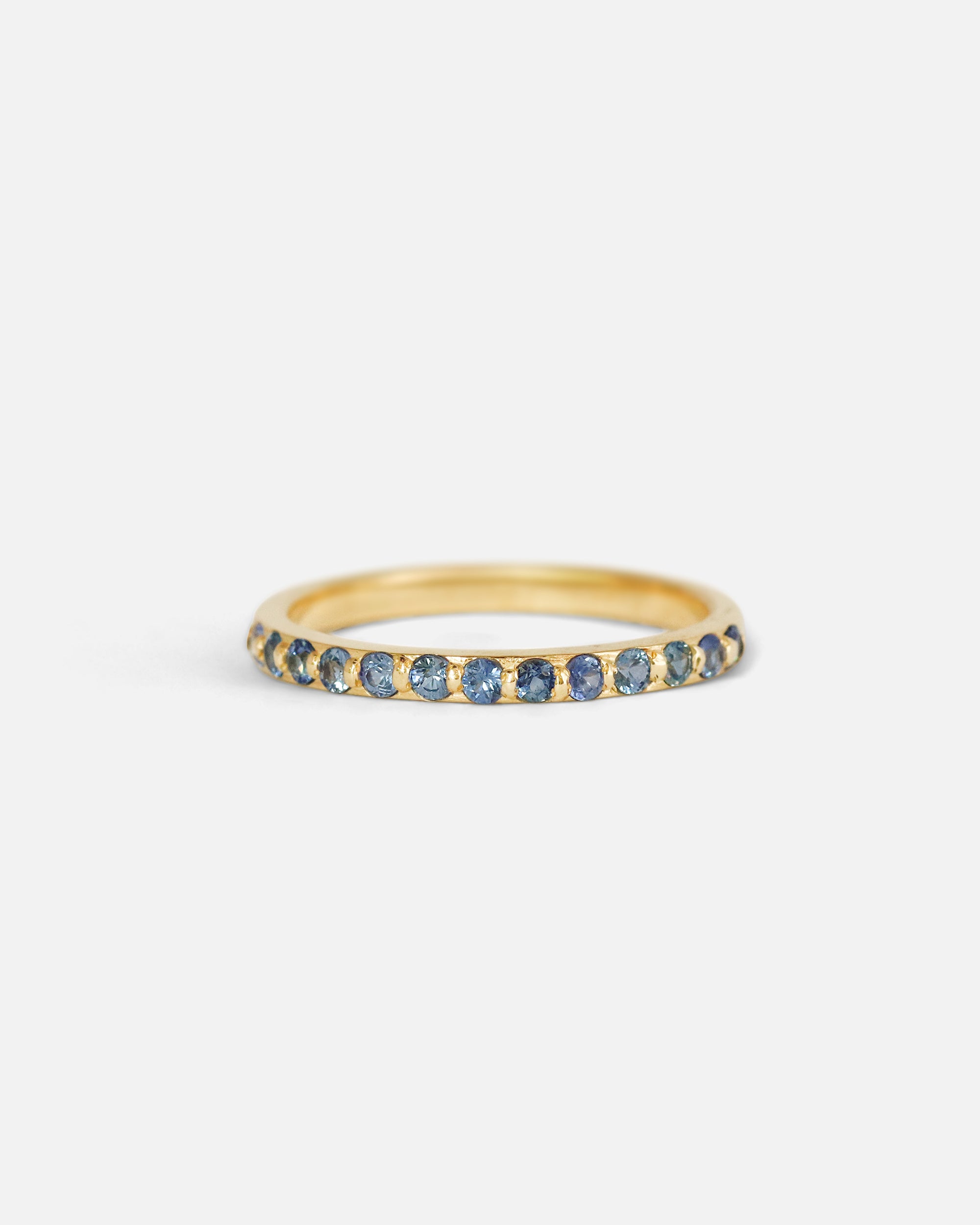 Front view of Dew 1.75mm / Light Blue Sapphire Band by Hiroyo