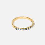Angled side view of Dew 1.75mm / Light Blue Sapphire Band by Hiroyo