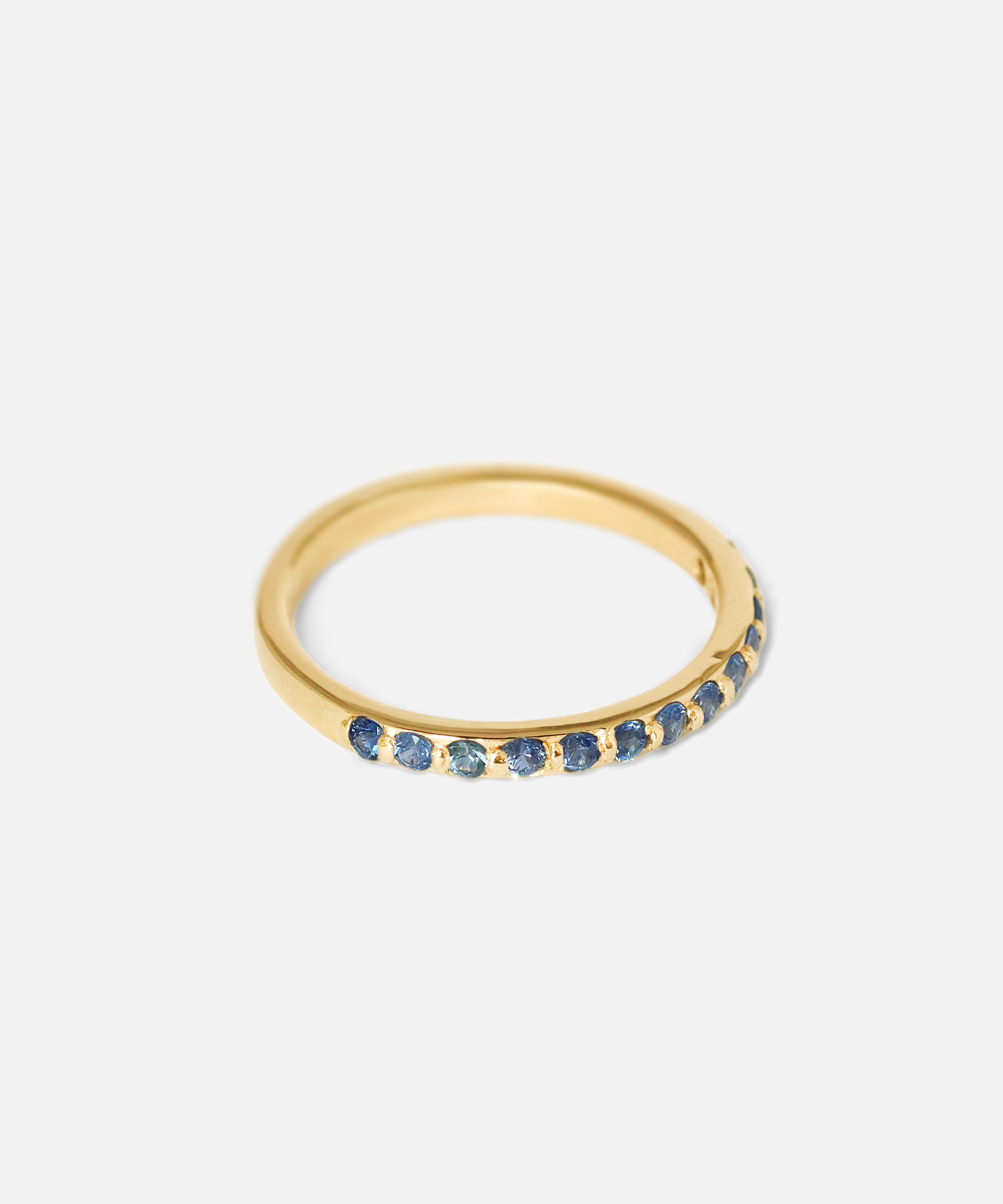 Angled side view of Dew 1.75mm / Light Blue Sapphire Band by Hiroyo