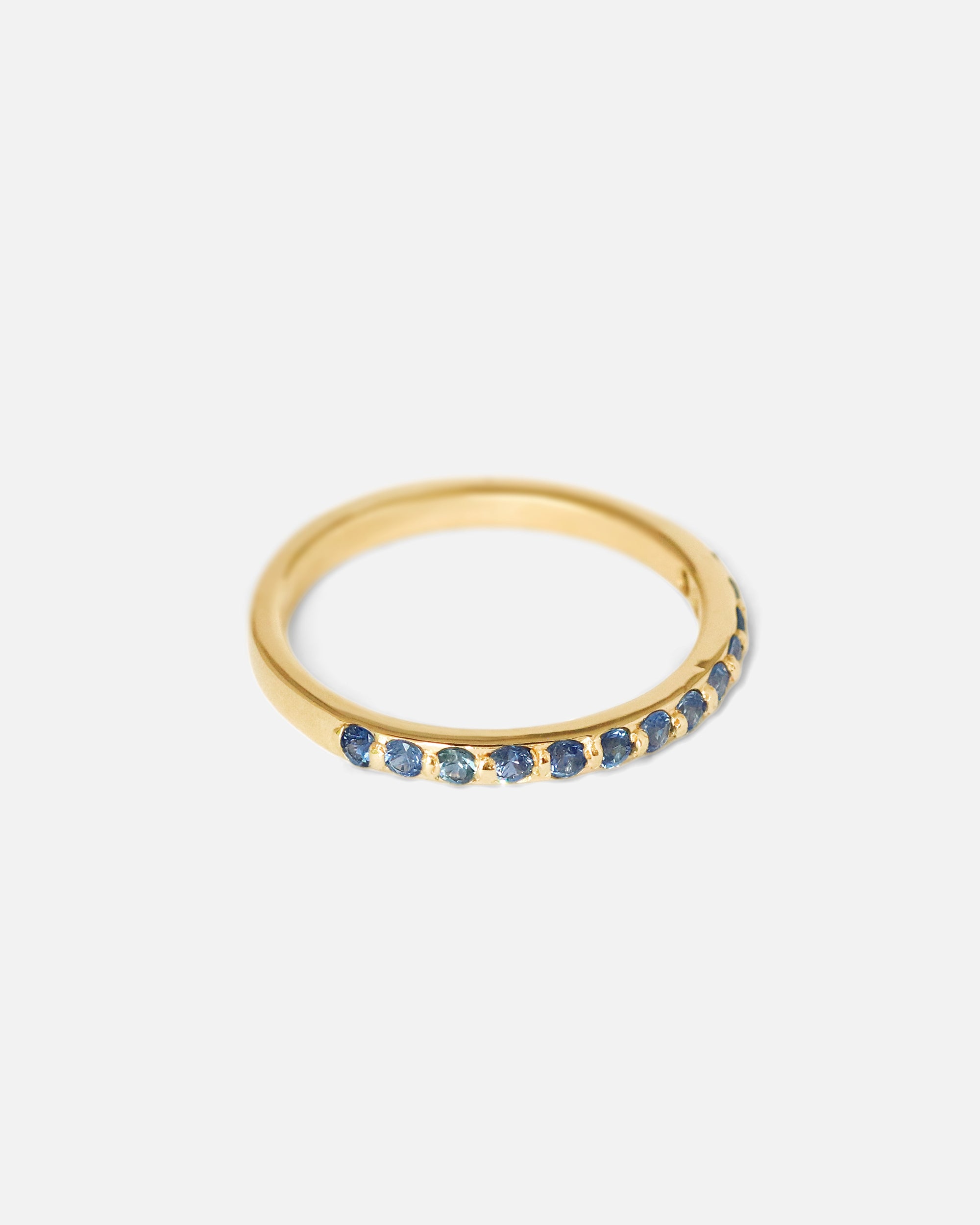 Angled side view of Dew 1.75mm / Light Blue Sapphire Band by Hiroyo