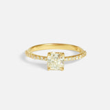 Front view of Lara / White Cushion + Pave Ring by Fitzgerald Jewelry