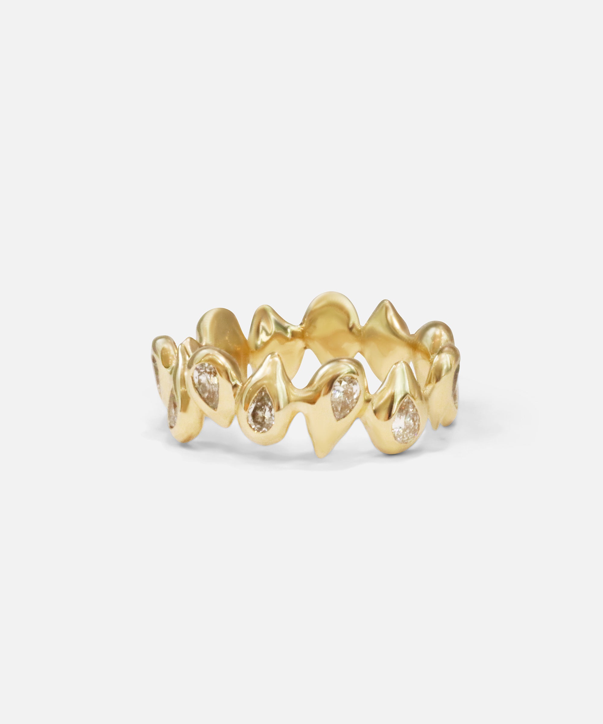 Front view of Pyrus Eternity Band / Pear Diamonds