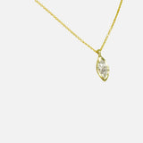 Angled side view of Cati / Marquise Diamond Pendant by Fitzgerald Jewelry