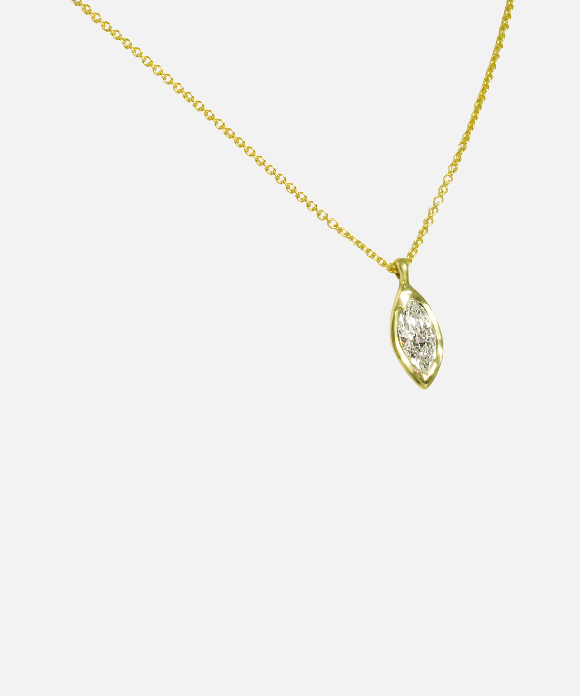 Angled side view of Cati / Marquise Diamond Pendant by Fitzgerald Jewelry