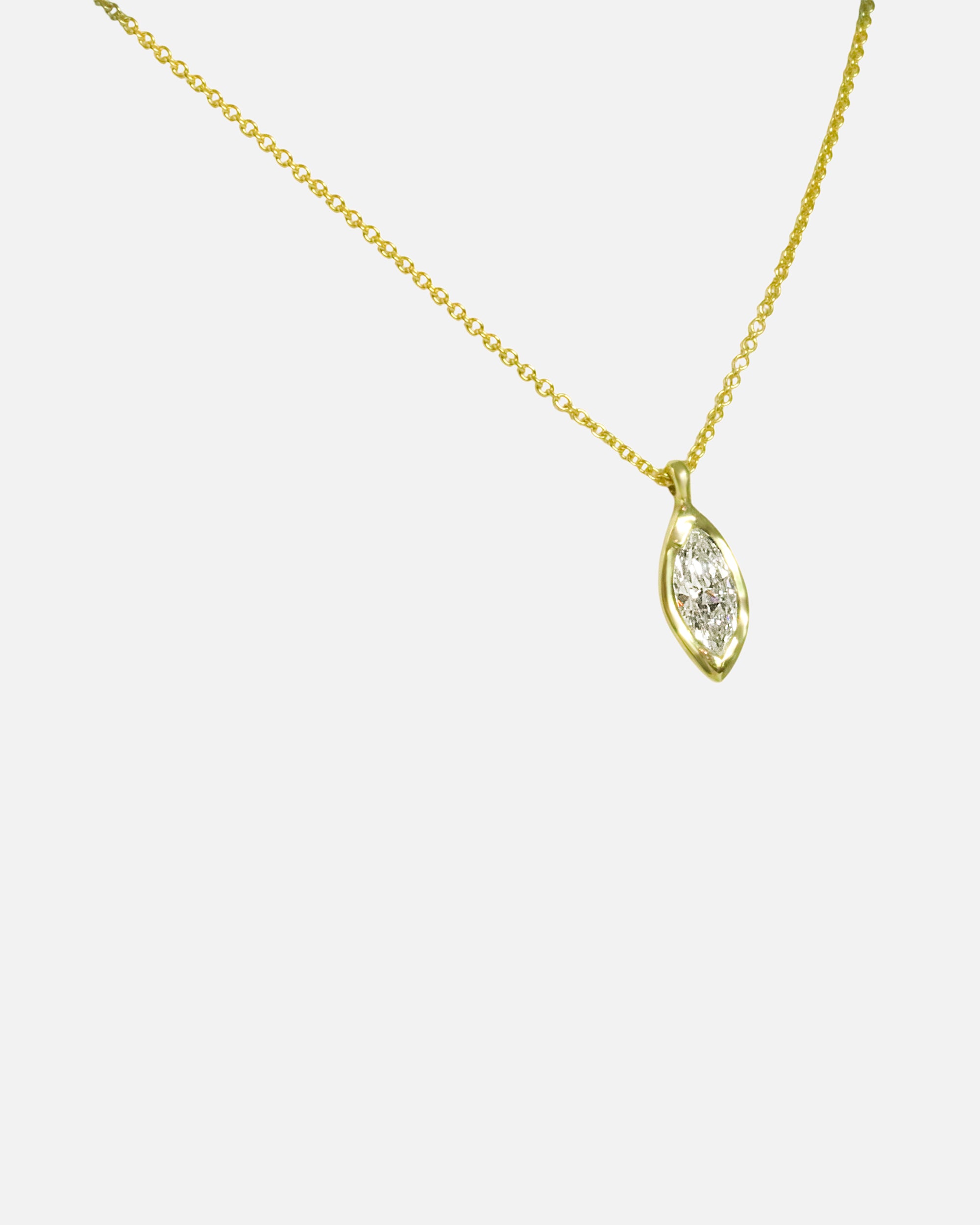 Angled side view of Cati / Marquise Diamond Pendant by Fitzgerald Jewelry