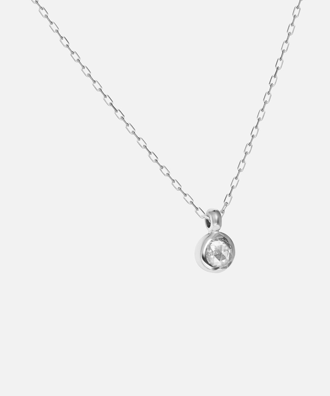 Side view of Rose Cut Round Pendant by Fitzgerald Jewelry