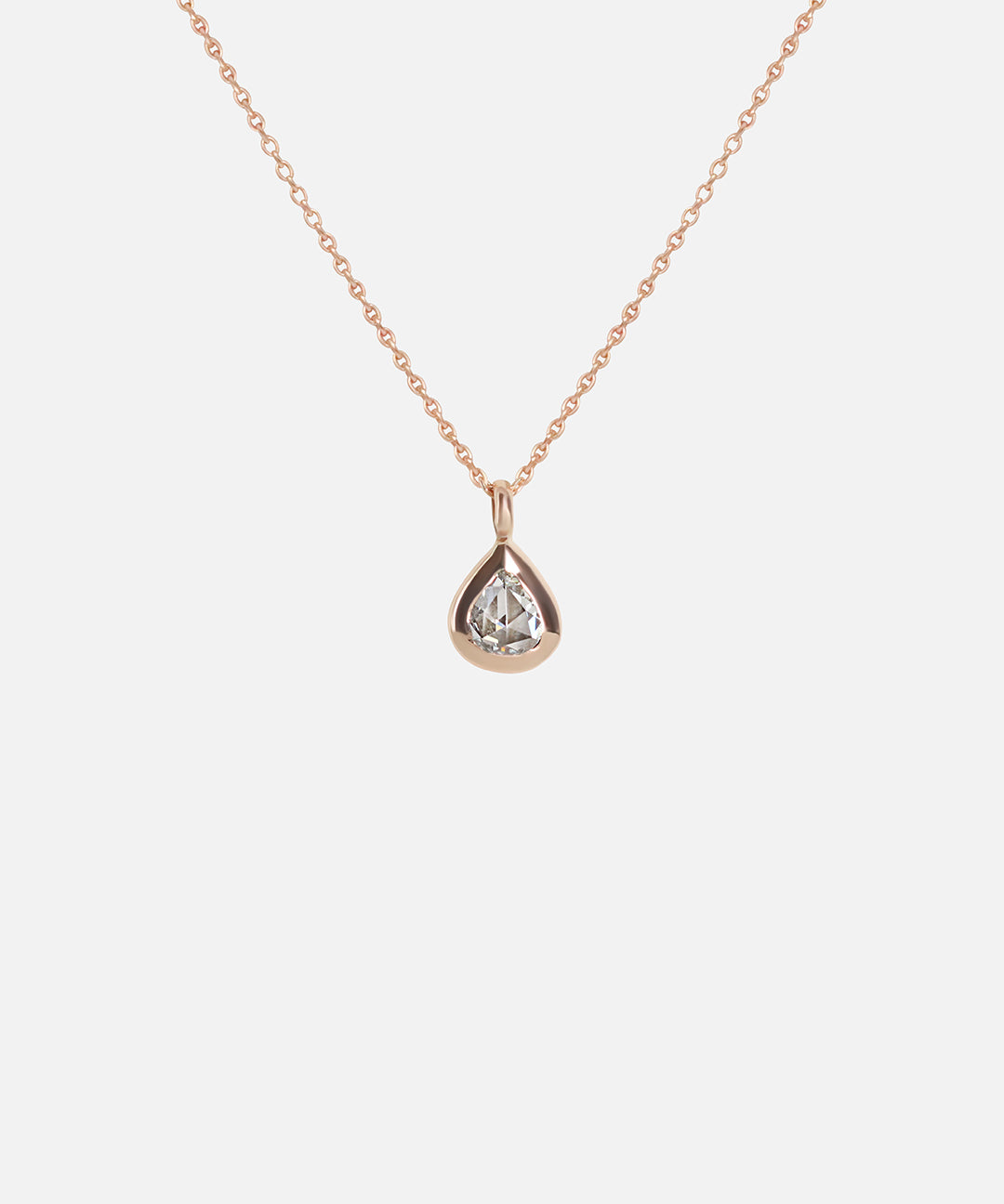 Front view of Pear Rose Cut Diamond Pendant by Fitzgerald Jewelry