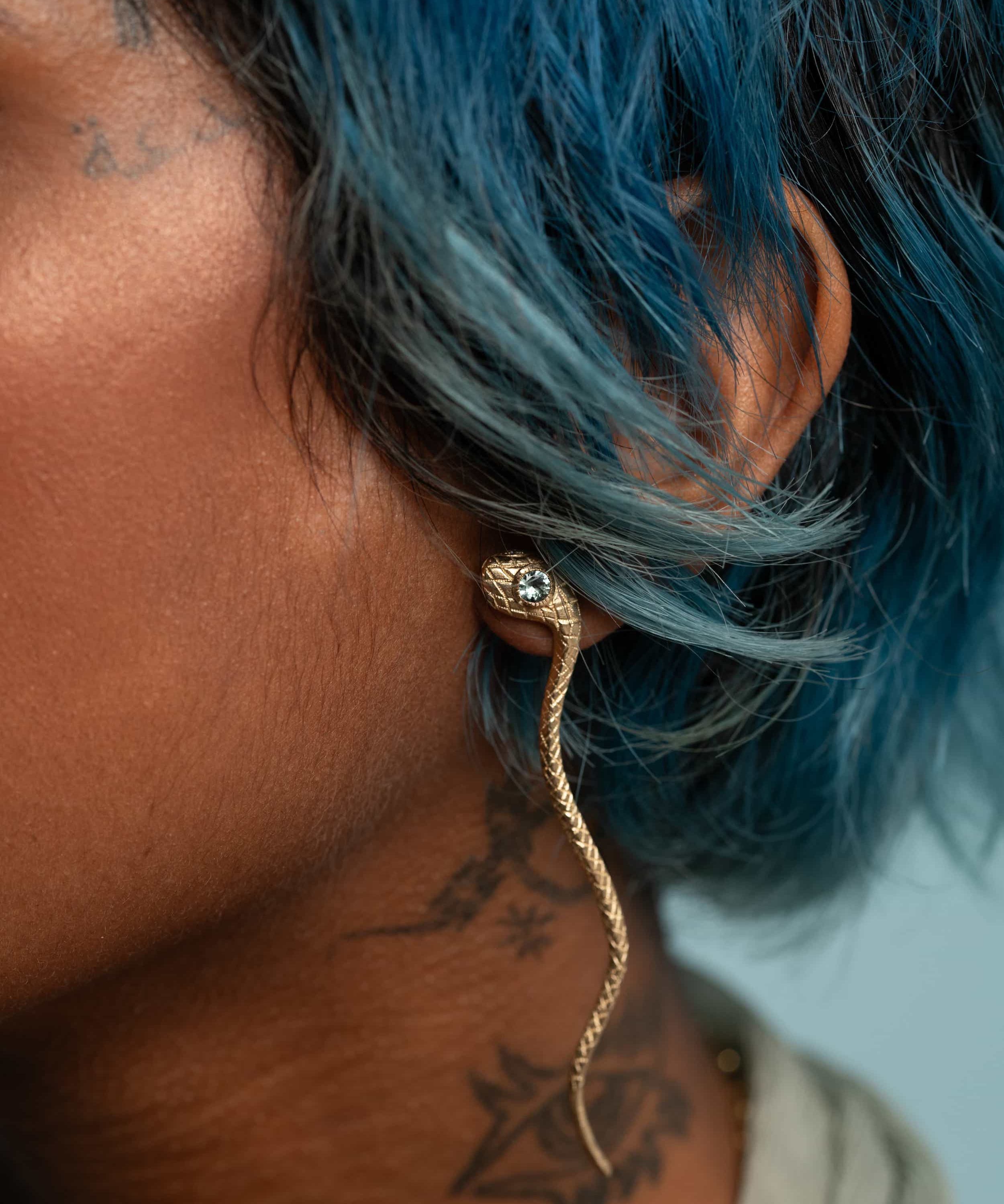 Ornata Ophidia Earrings / Green Sapphires By Ides