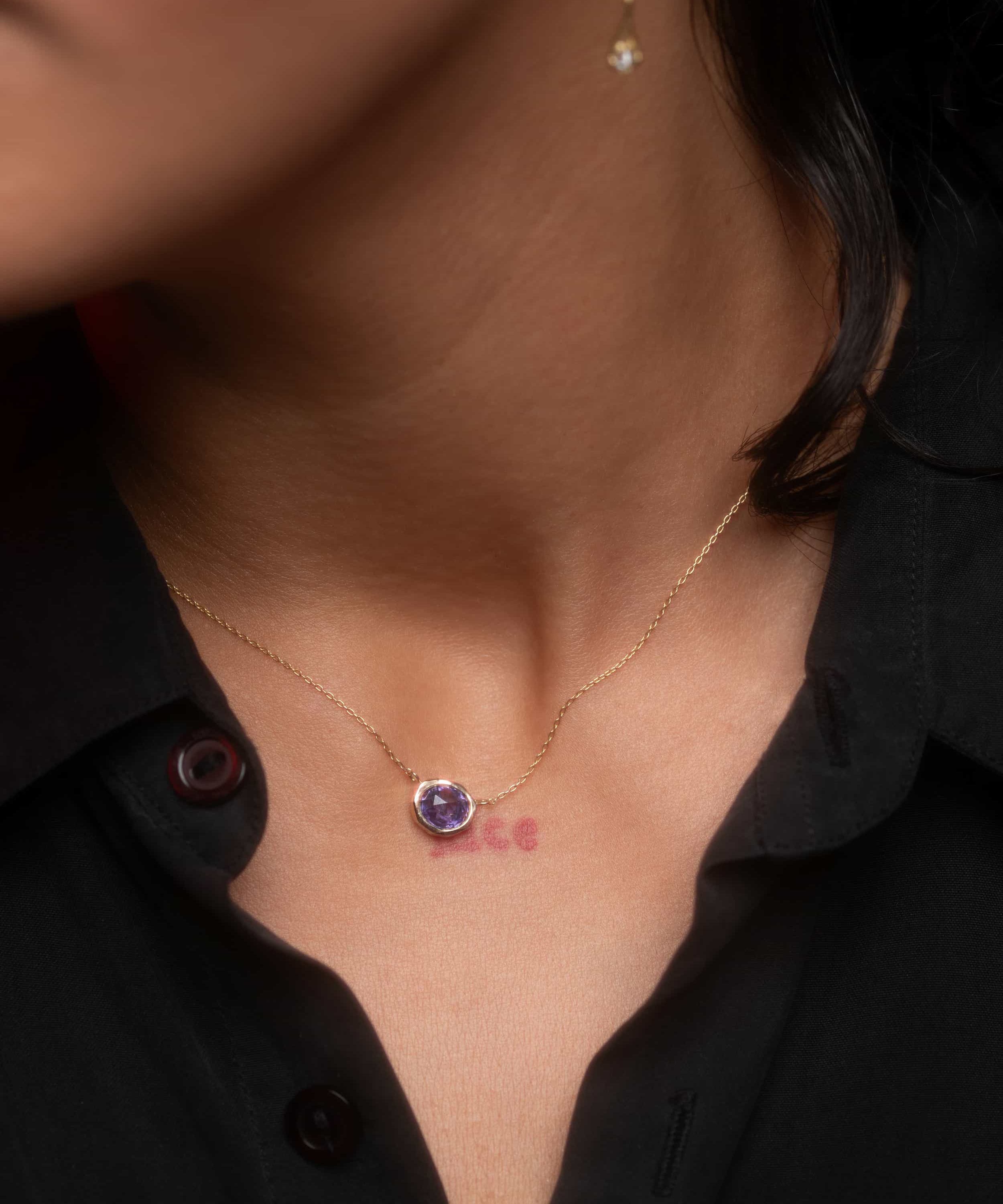 Pebble / Tanzanite Freeform Pendant By fitzgerald jewelry