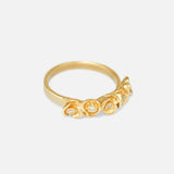 Angled side view of Five Roses Diamond Ring by Young Sun Song