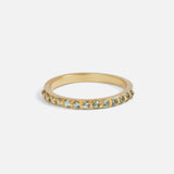 Front view of Dew 1.75mm / Teal Sapphire Ring