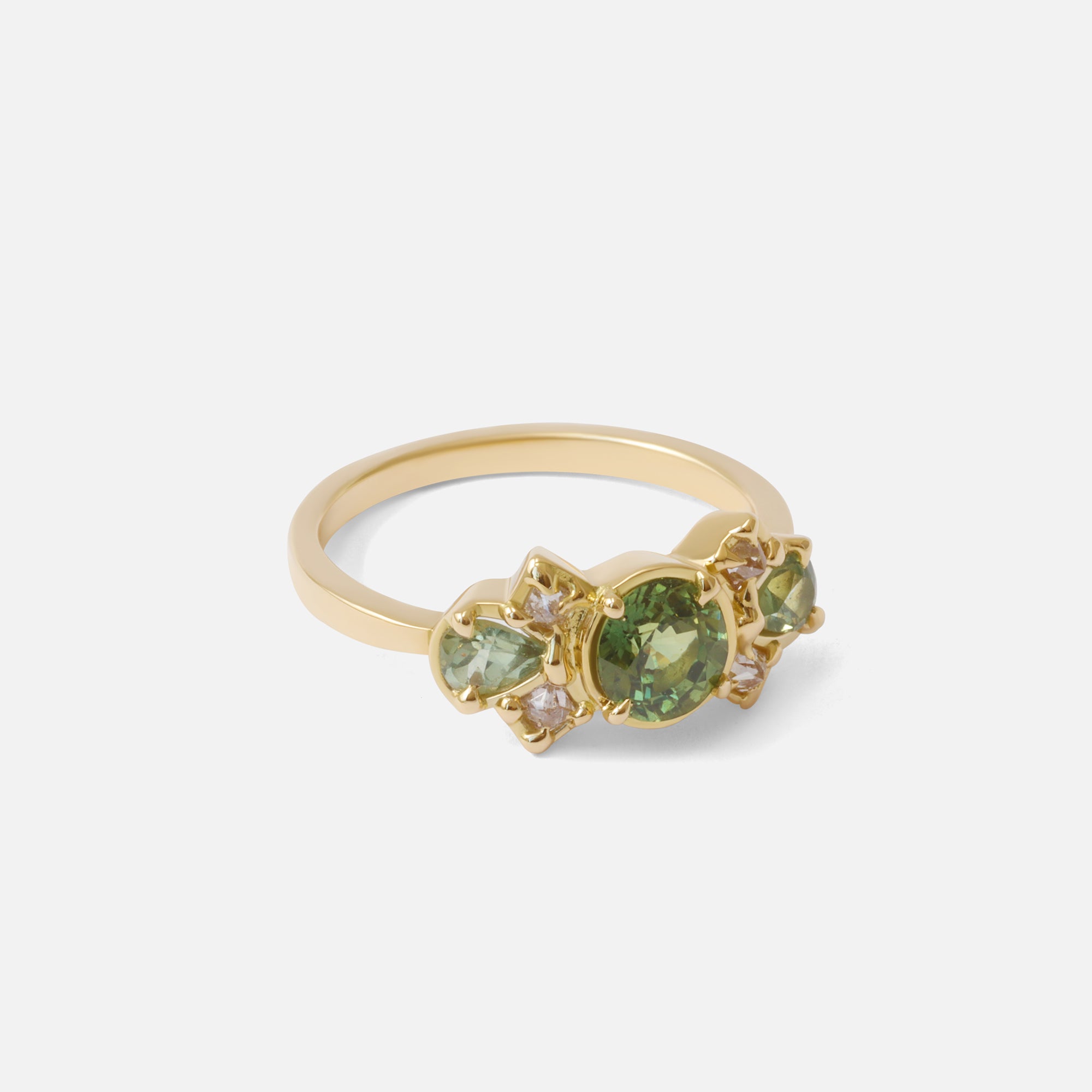 Dew 32 / Green Sapphire Ring By Hiroyo in Engagement Rings Category
