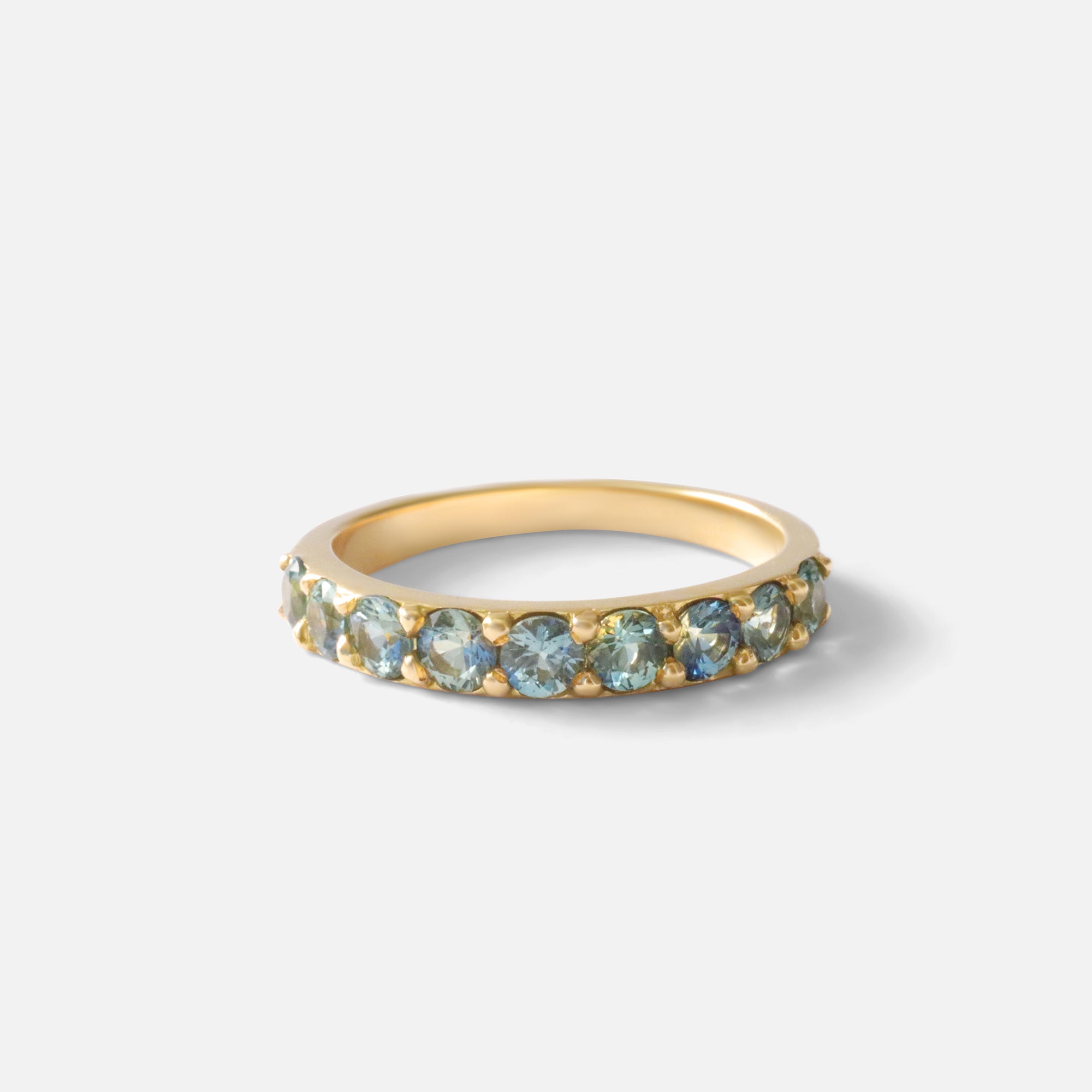 Dew 3mm / Teal Sapphire Ring By Hiroyo in Wedding Bands Category