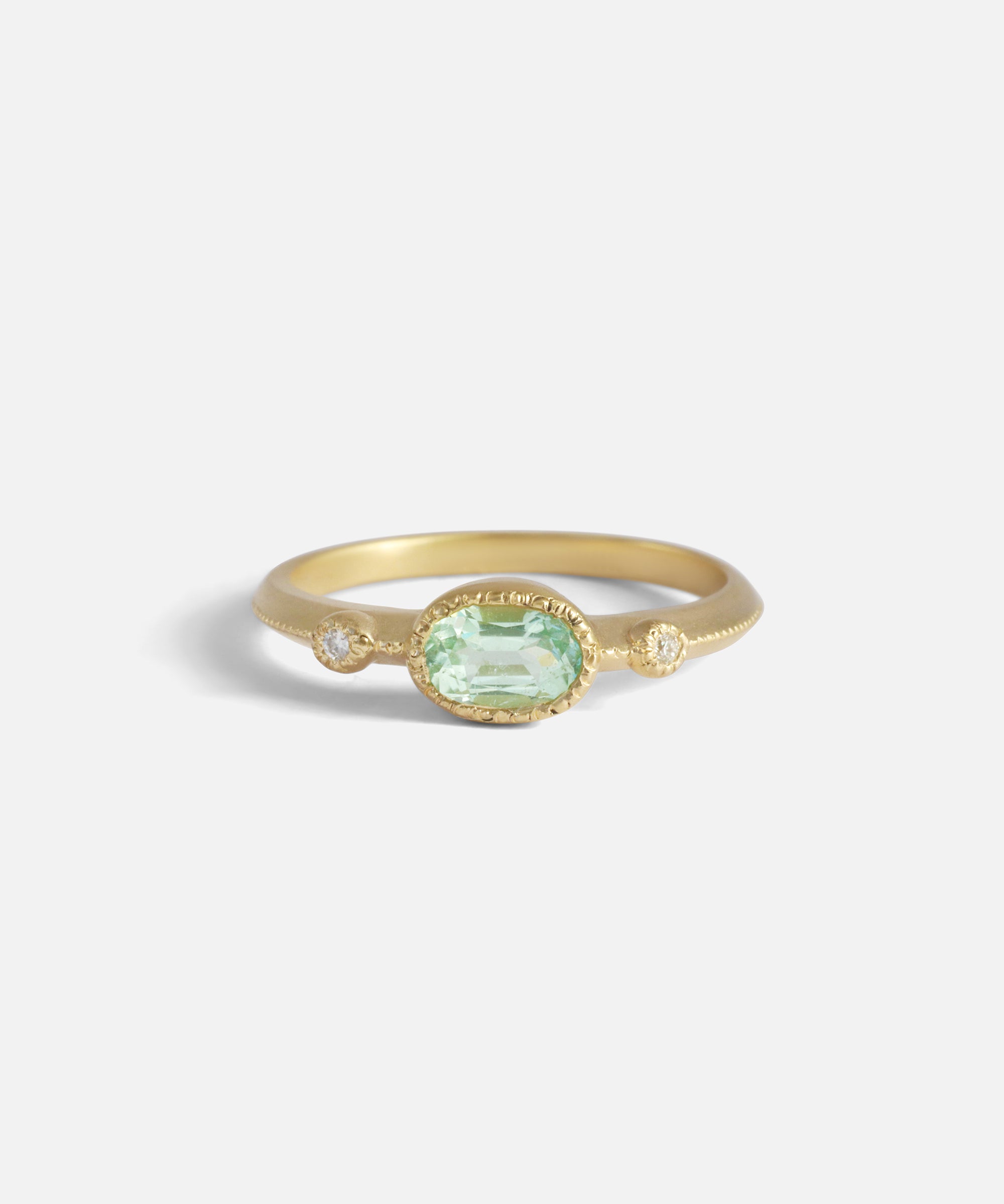 Melee 42 / Green Tourmaline Ring By Hiroyo