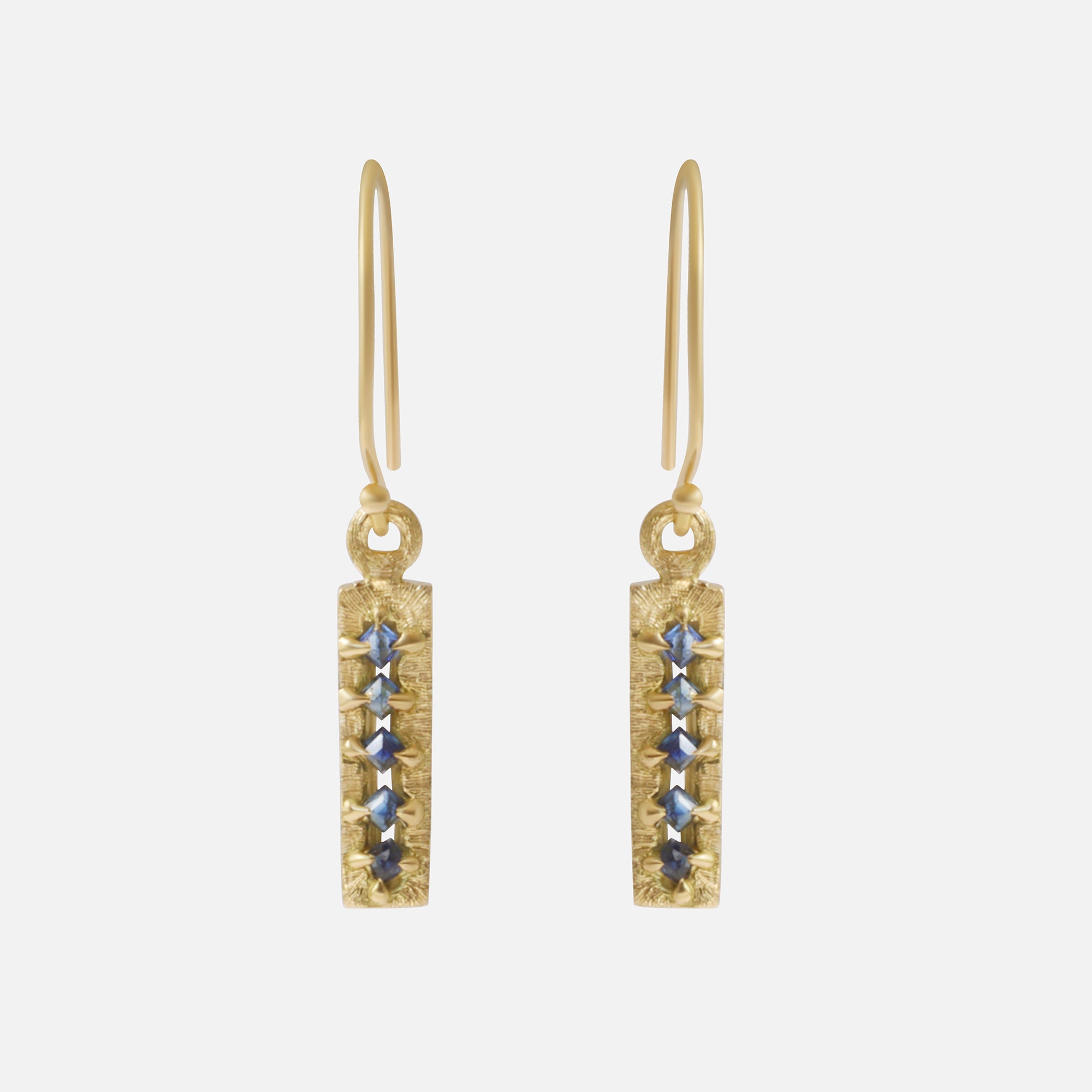 Silk / Small Pyramid Blue Sapphire Earrings By Hiroyo in earrings Category