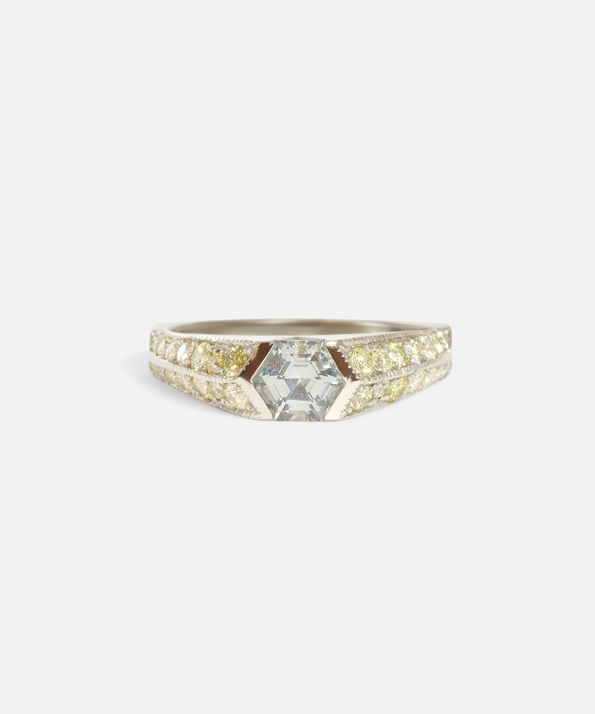 Front view of Soraya Ring / Grey Sapphire by Hiroyo