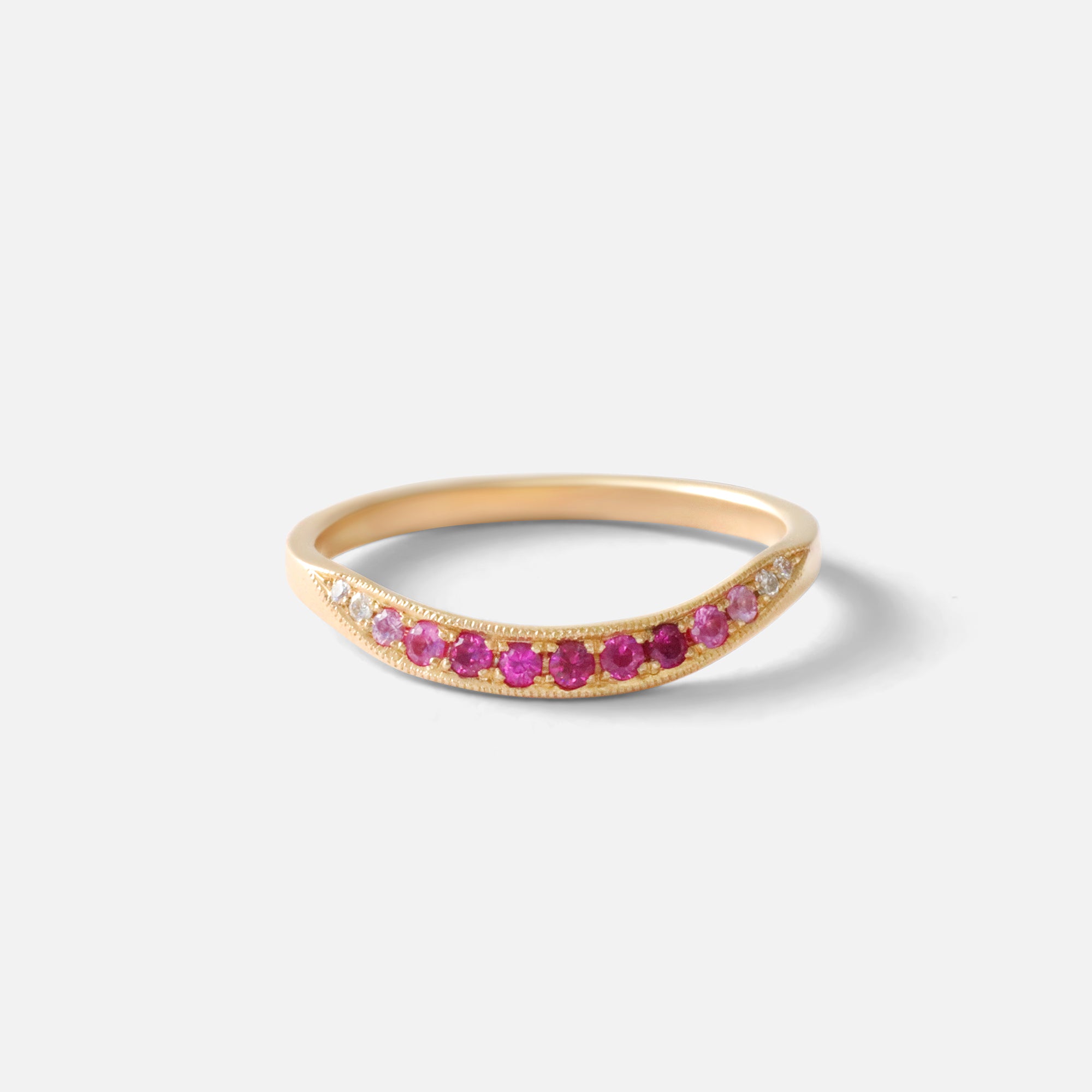 Bright Cut U Band / Rubies By Hiroyo in Wedding Bands Category