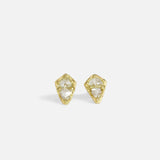 Front view of Dew 43 / Yellow & Champagne Diamond Earrings by Hiroyo