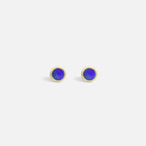 Front view of ugget / Black Opal Doublet Earrings by Hiroyo