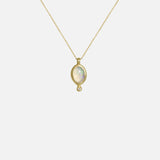 Front view of Nugget / Mexican Fire Opal with Melee Diamond Pendant by Hiroyo