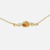 Close view of Silk / Orange Sapphire & Milky Diamond Bracelet by Hiroyo