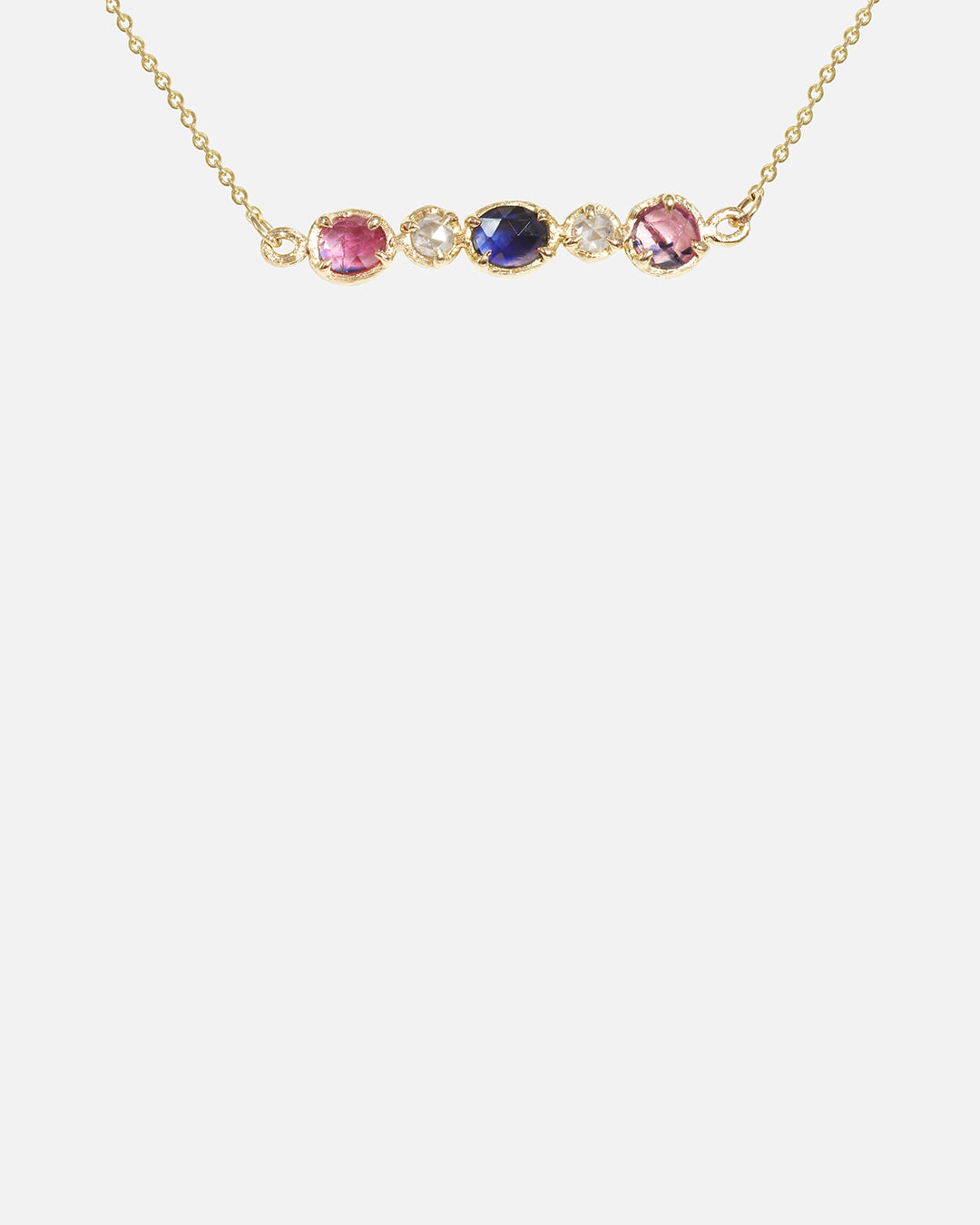 Close front view of Silk / Winza Sapphire & Milky Diamond Bracelet by Hiroyo