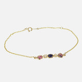 Angled view of Silk / Winza Sapphire & Milky Diamond Bracelet by Hiroyo