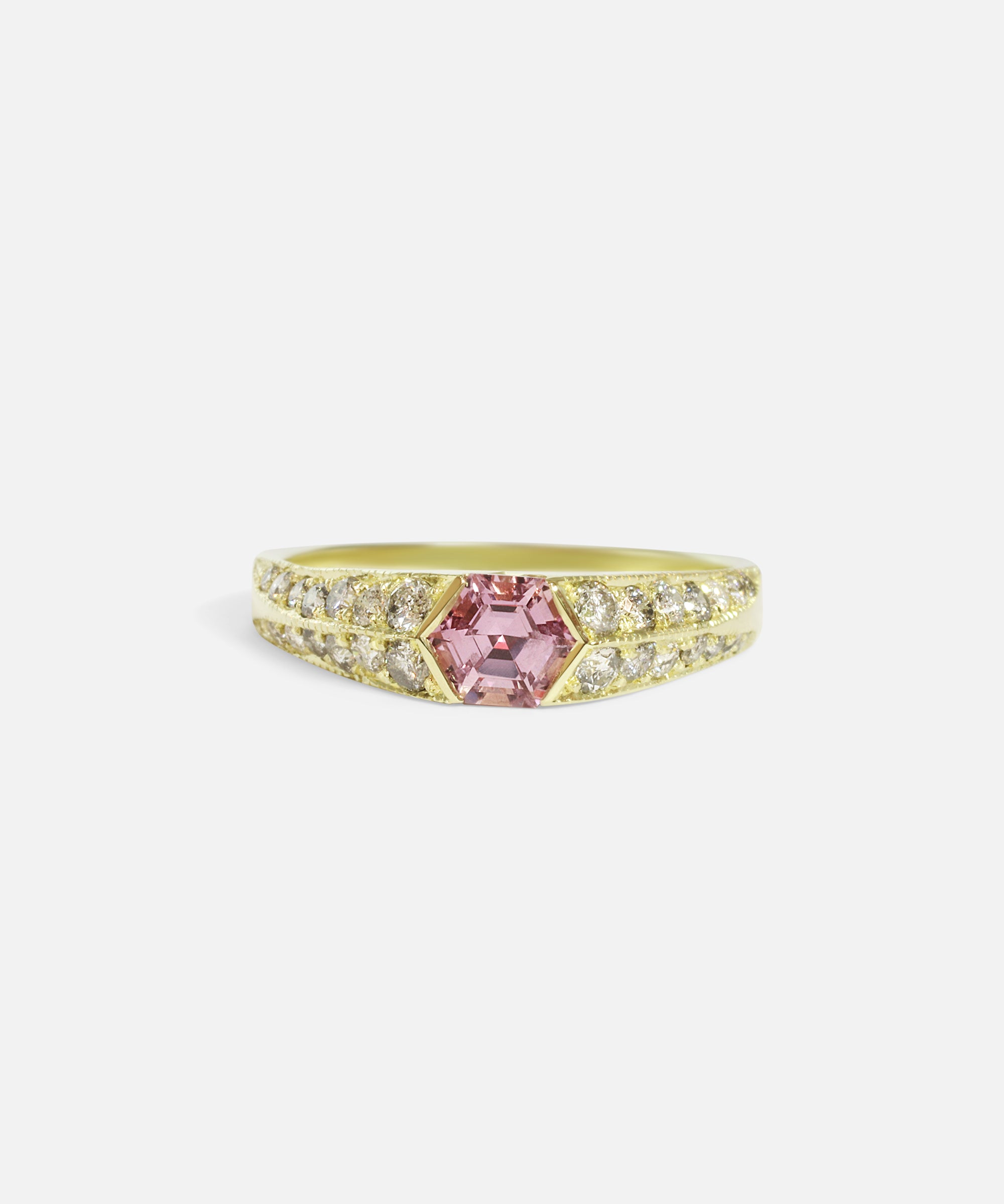 Front view of Soraya Ring / Pink Sapphire by Hiroyo