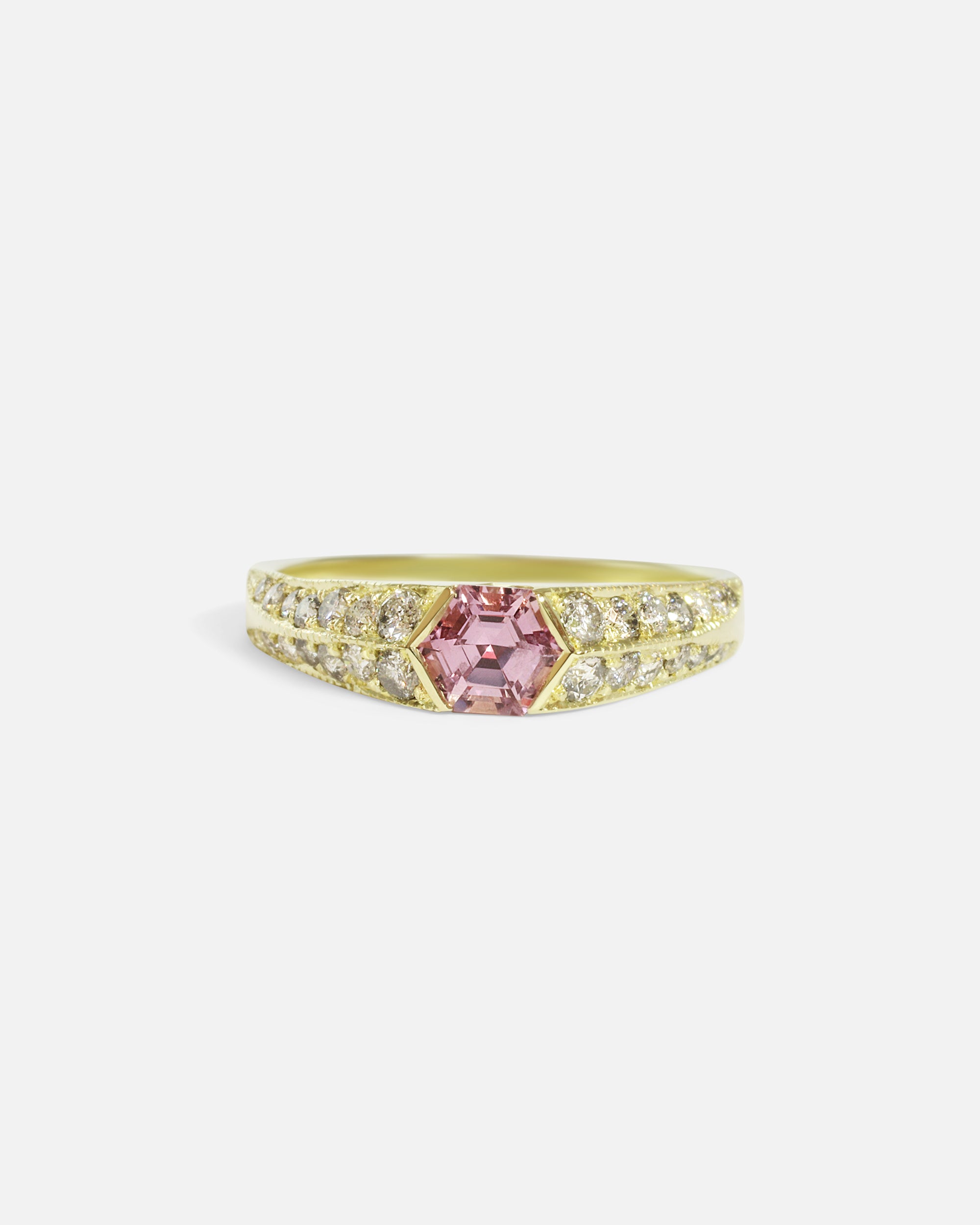 Front view of Soraya Ring / Pink Sapphire by Hiroyo
