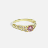 Side view of Soraya Ring / Pink Sapphire by Hiroyo