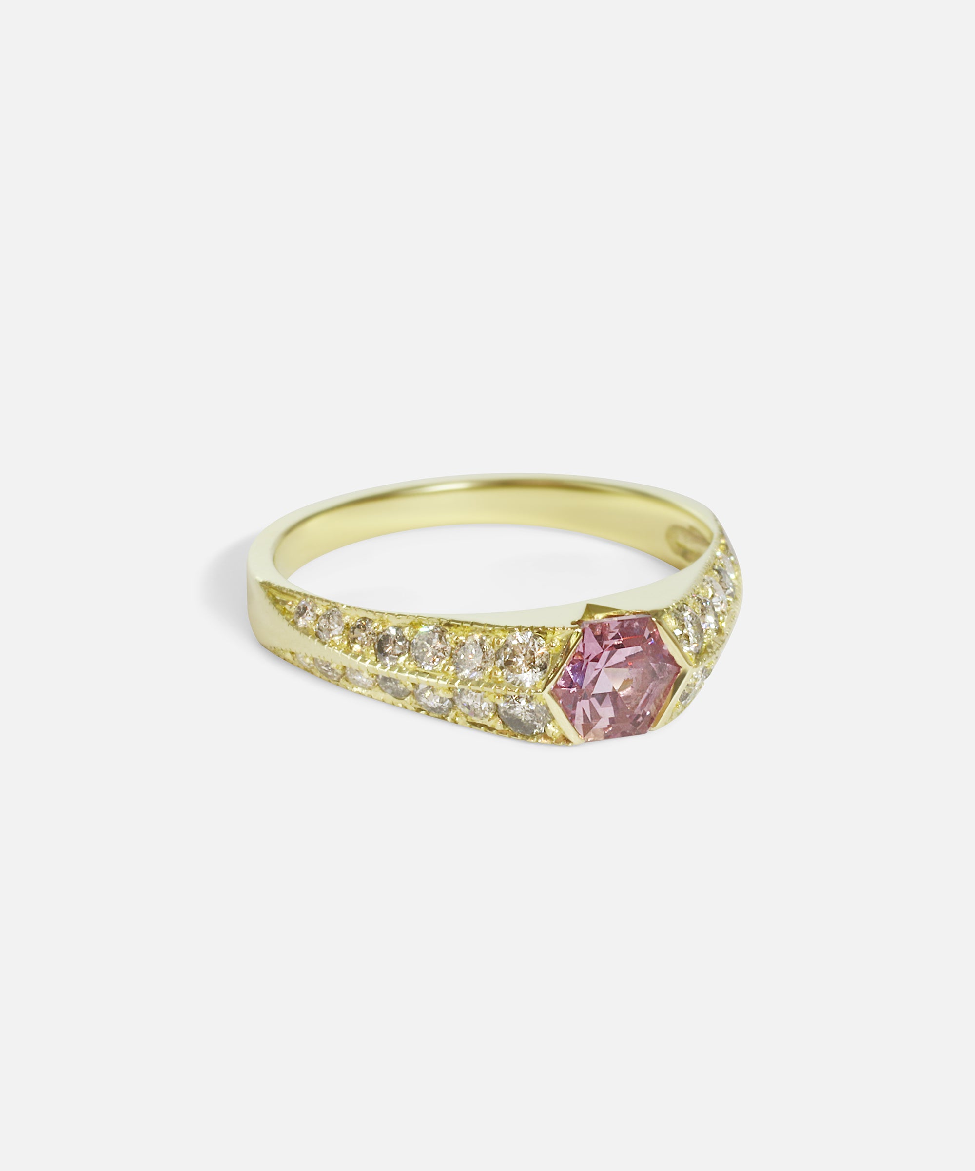 Side view of Soraya Ring / Pink Sapphire by Hiroyo