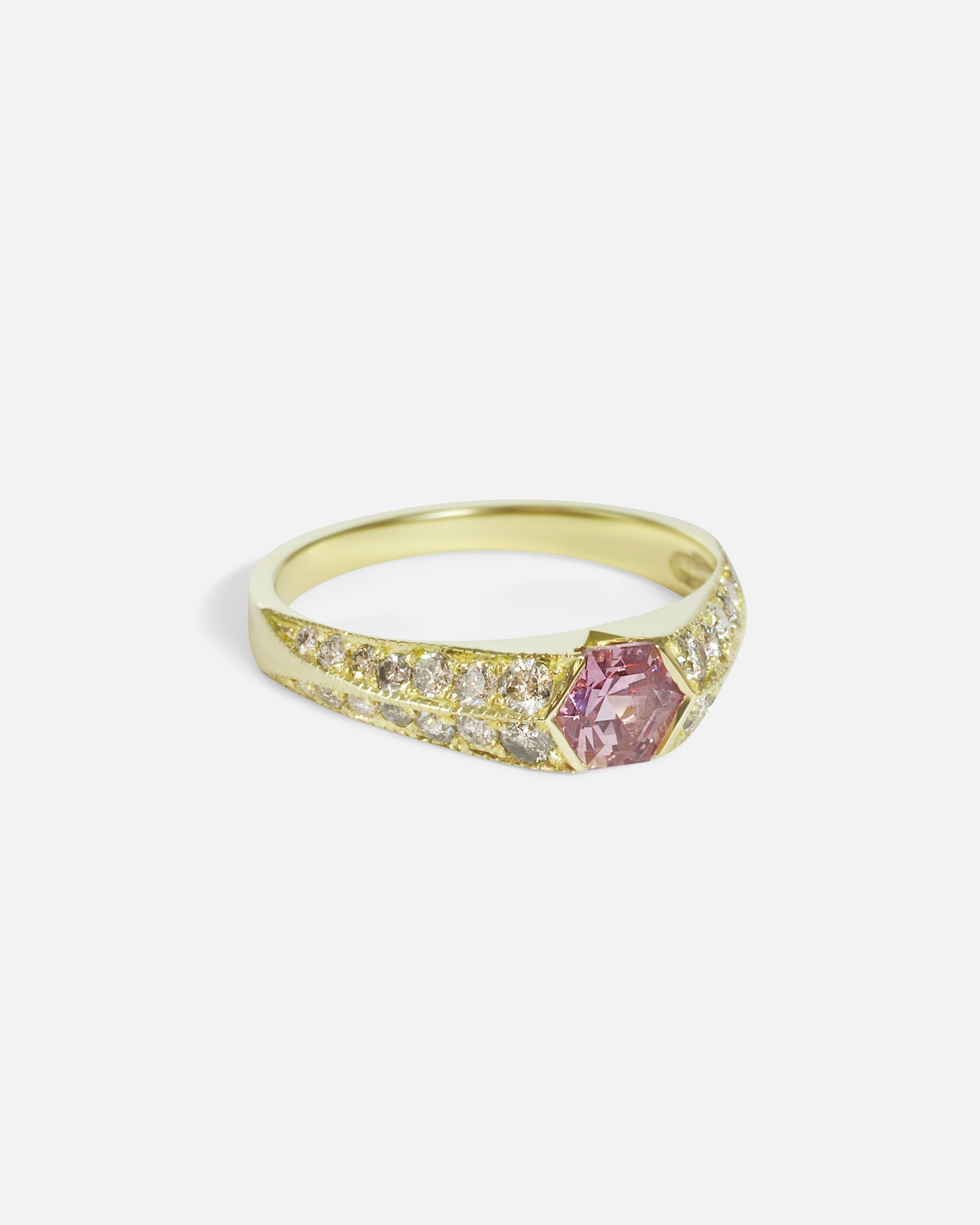 Side view of Soraya Ring / Pink Sapphire by Hiroyo