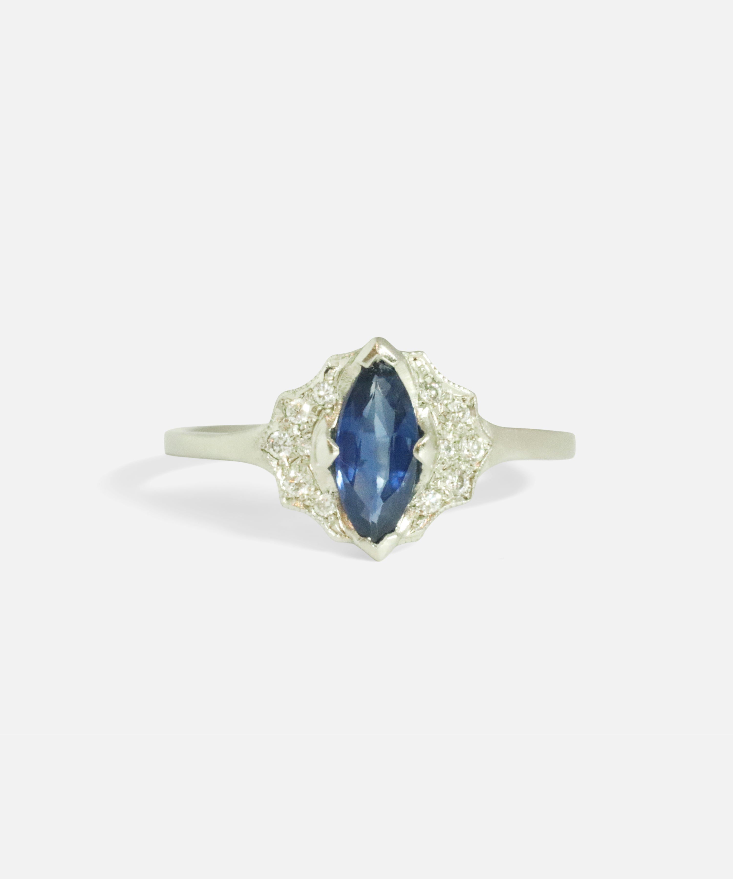 Front view of Zaida / Blue Sapphire Ring by Hiroyo