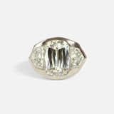 Front view of Three Wishes / Ashoka & Cadillac Cut Diamond Ring by Hiroyo