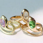 Serpentes Ring / Tsavorite and Pink Sapphires By Ides