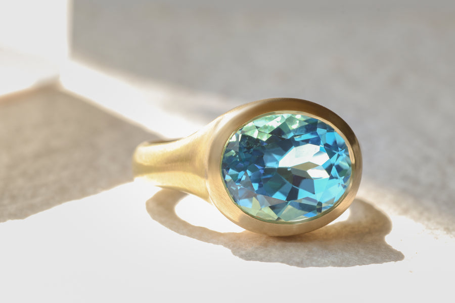 Swiss Blue Topaz Ring By Bree Altman in ENGAGEMENT Category