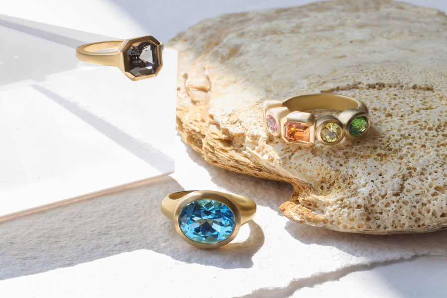 Grey Spinel Ring By Bree Altman in ENGAGEMENT Category